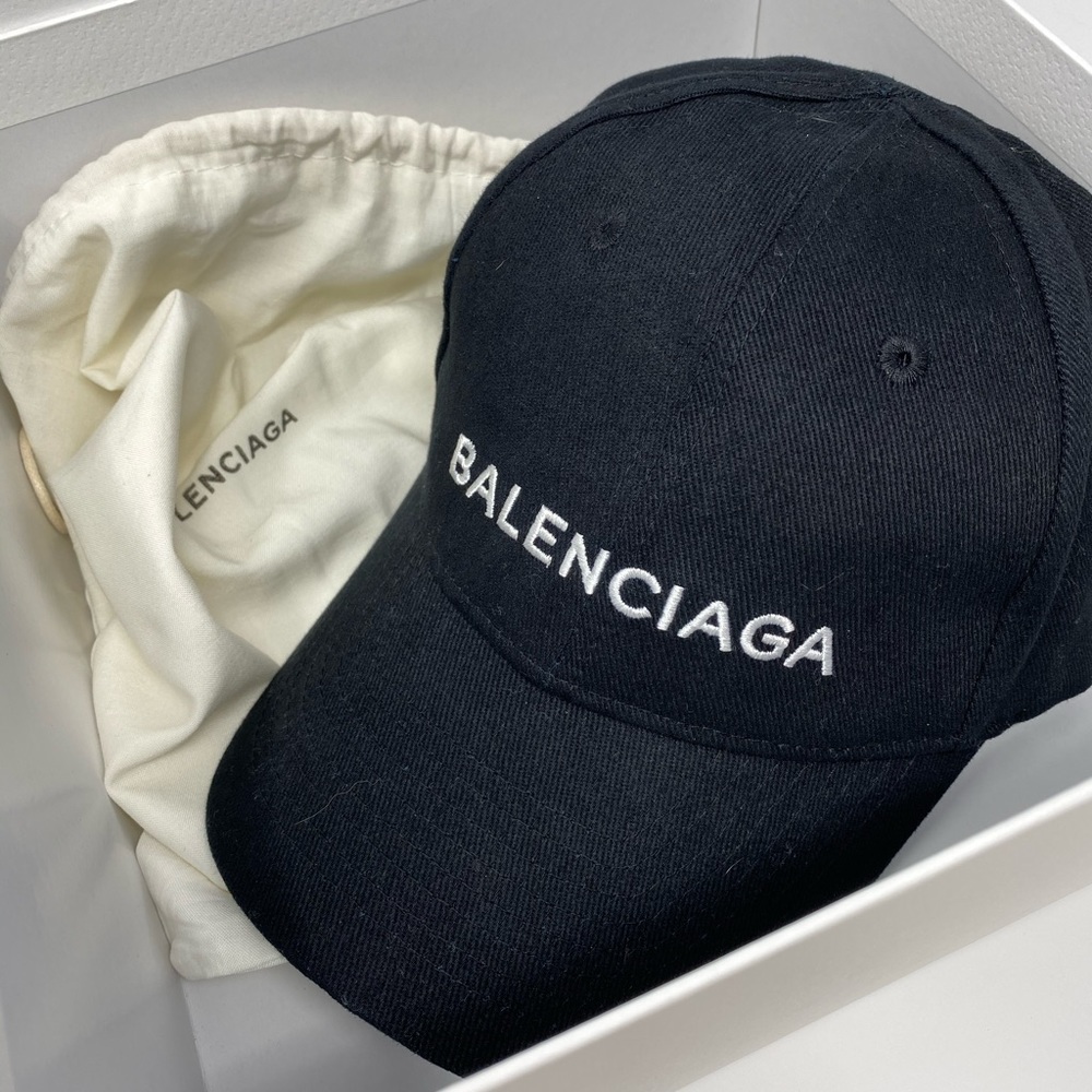 Balenciaga logo black adjustable ball cap